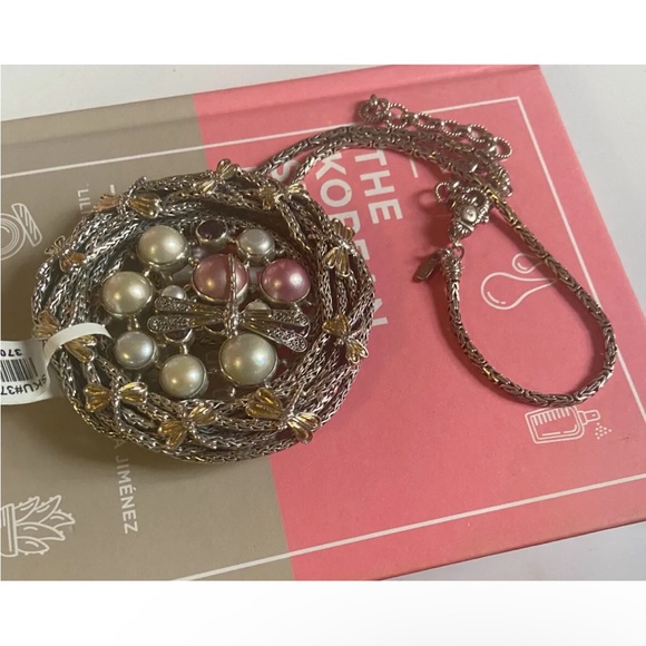 925 Sterling Silver Borobudur Chain & Amethyst DragonFly Pendant Set - Picture 4 of 6